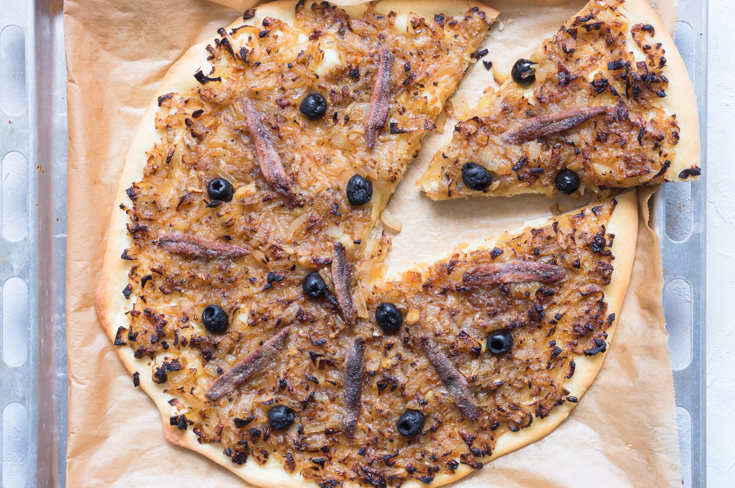 Pissaladière or Pizza with Onions and Anchovies