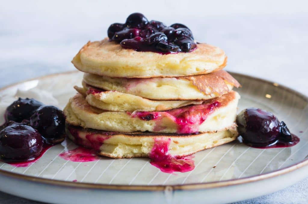 Blueberry and Greek Yogurt Pancakes