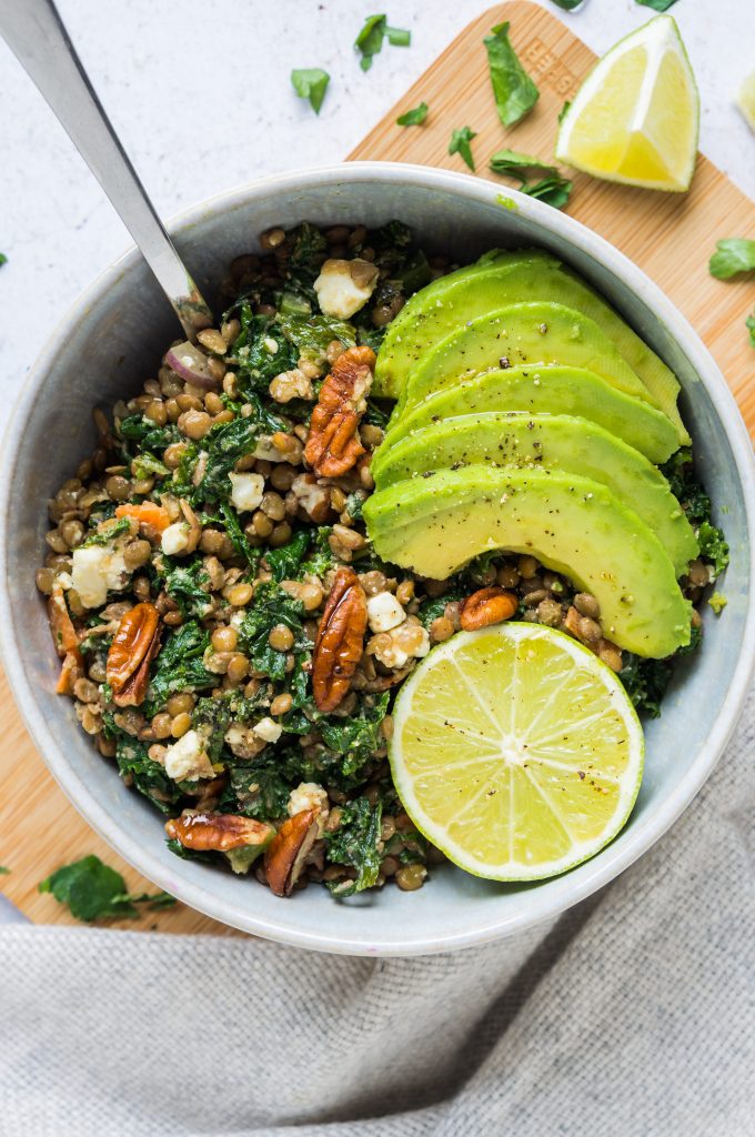 Kale and Lentil Salad with Avocado | La Cuisine de Géraldine