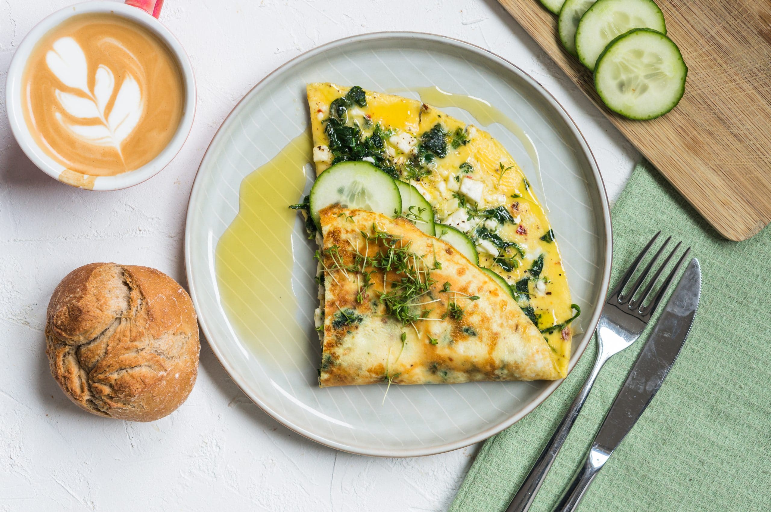 Spinach and Feta Omelet for Breakfast