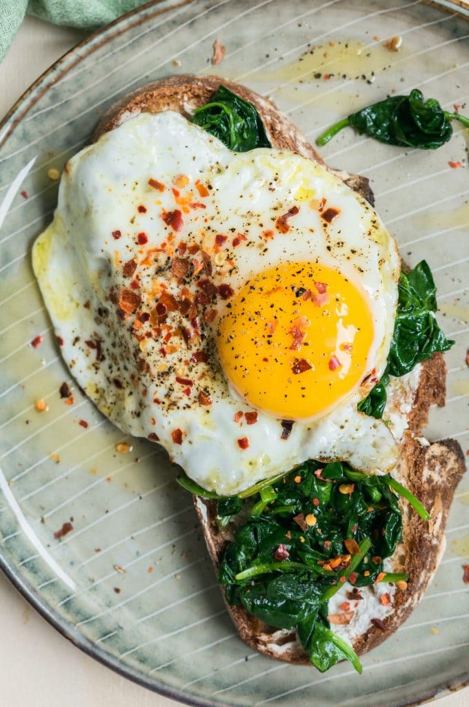 Healthy Spinach and Egg Tartine