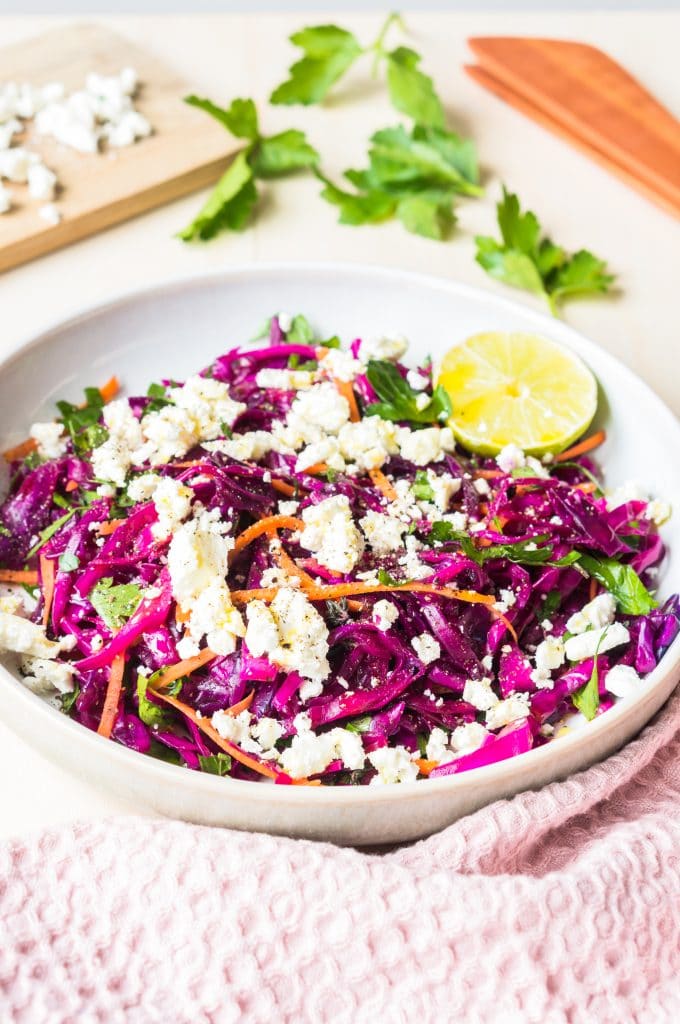 Pointed Red Cabbage and Feta Salad