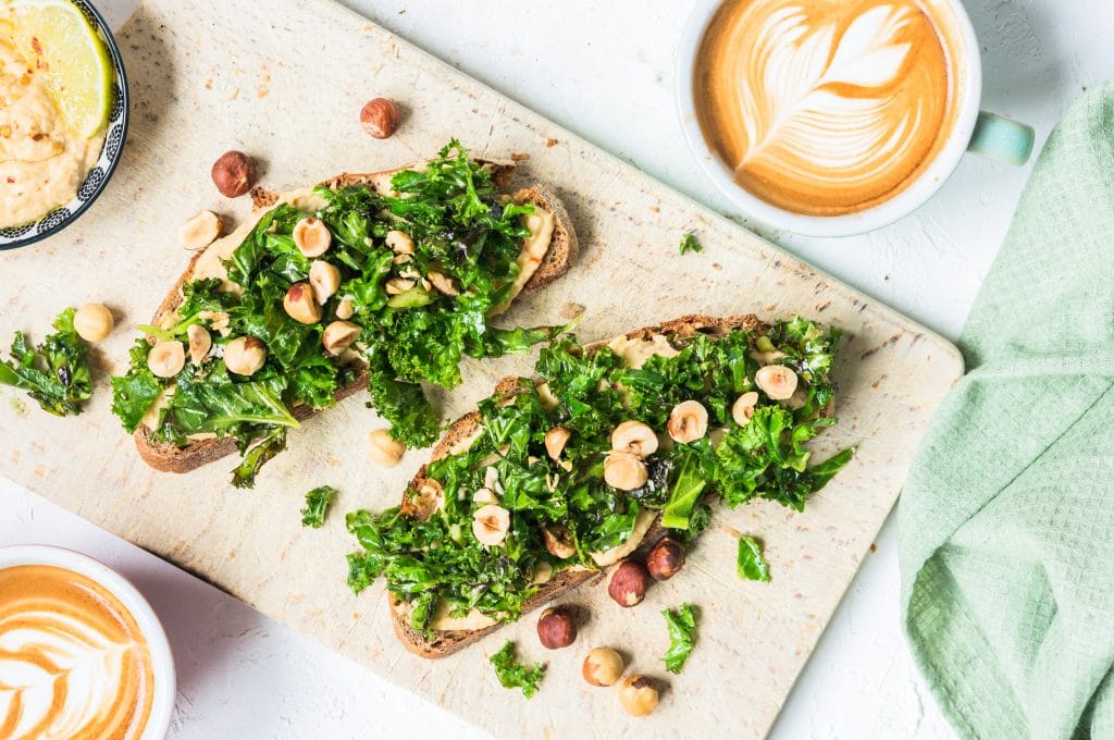 Healthy Hummus and Kale Tartine