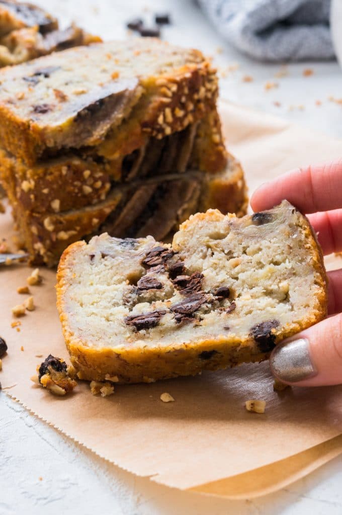 Ultra Soft Vegan Banana Bread with Chocolate Chips