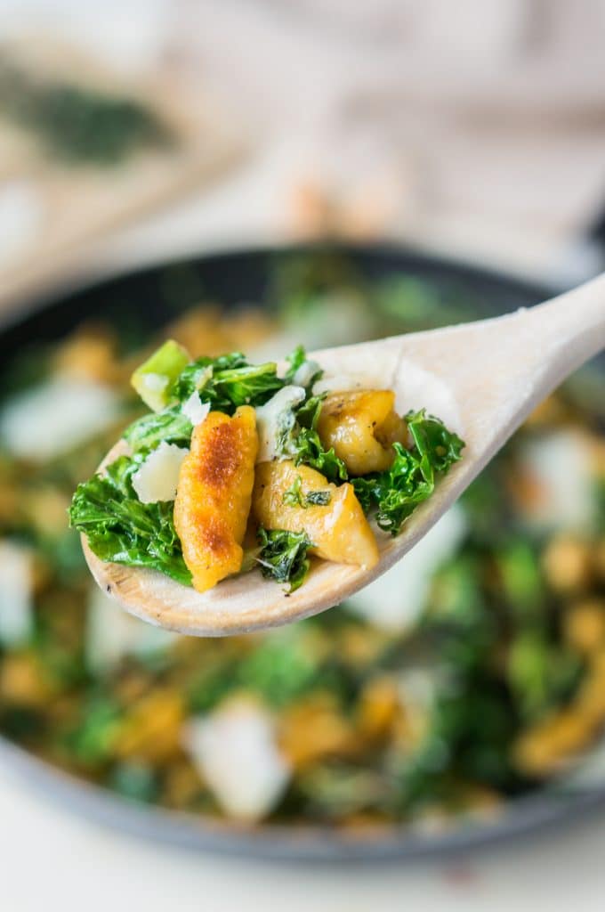 Gnocchis de Patate Douce au  Chou Kale et Parmesan