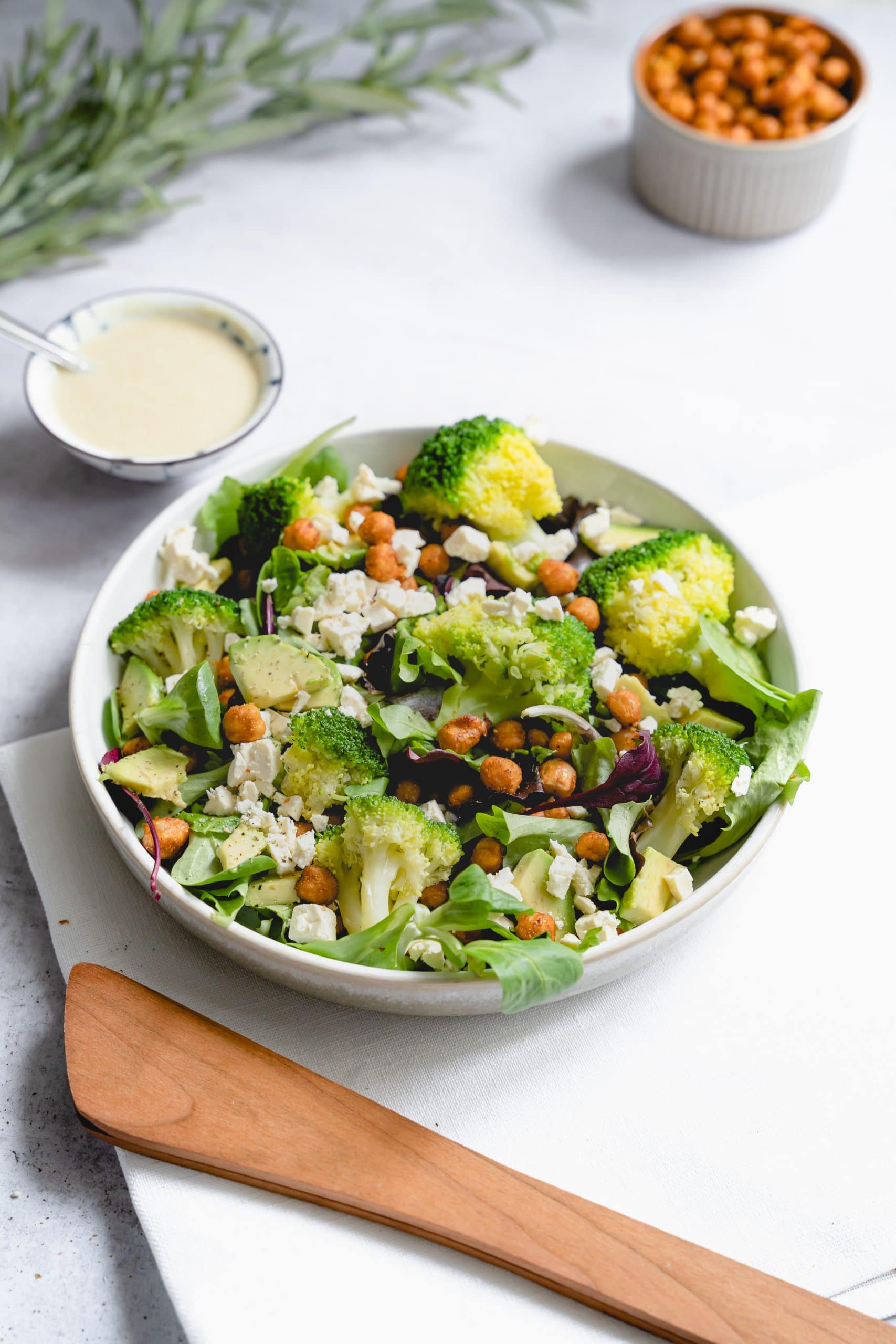 Chickpea and Broccoli Salad, Tahini Dressing | La Cuisine de Géraldine