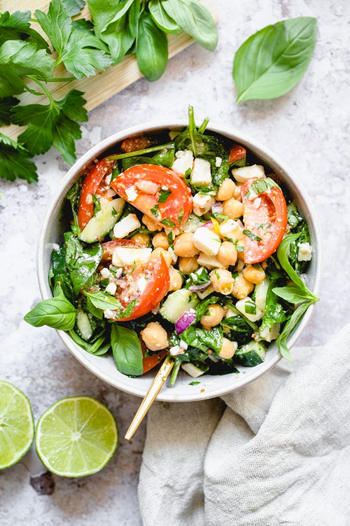Chickpea and Baby Spinach Salad