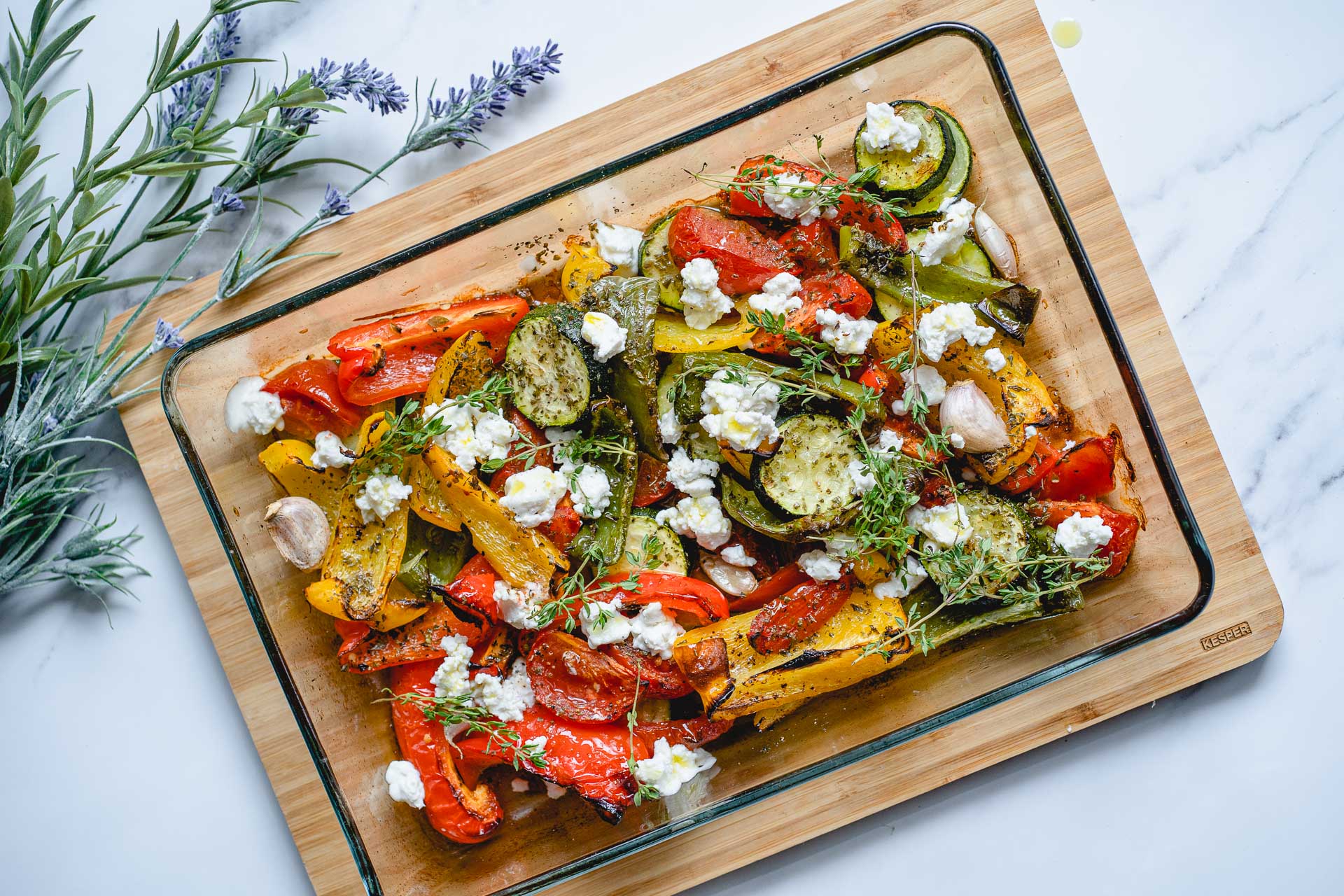Oven Roasted Peppers and Goat Cheese