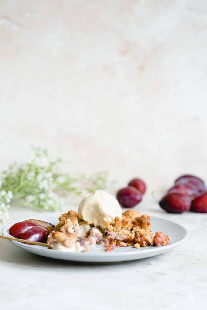 Plum and Almond Crumble
