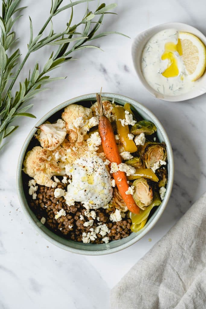 Bowl with Lentil and Roasted Vegetables