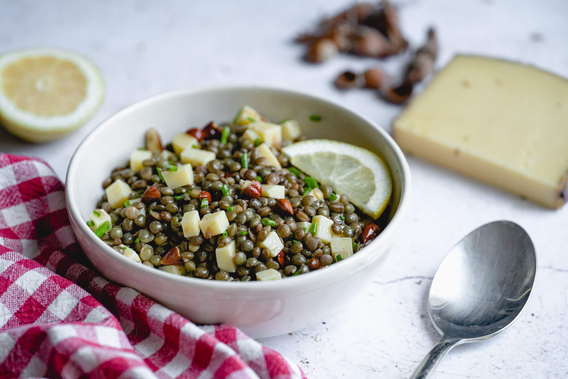 Lentil Salad with Tomme Cheese and Hazelnuts
