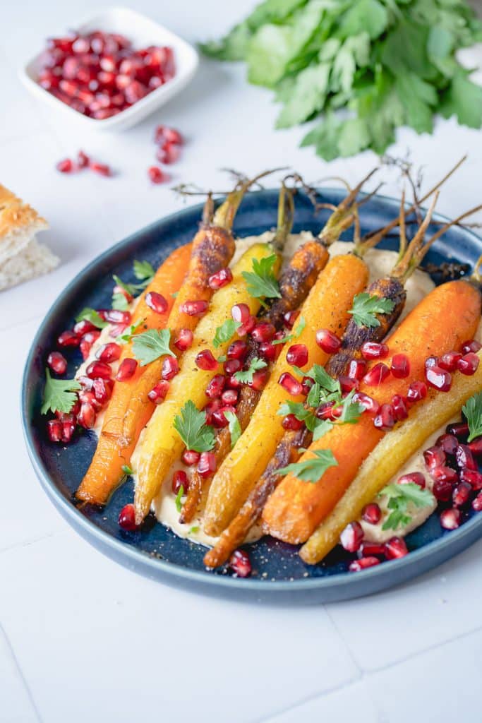 Oven Roasted Carrots with Hummus