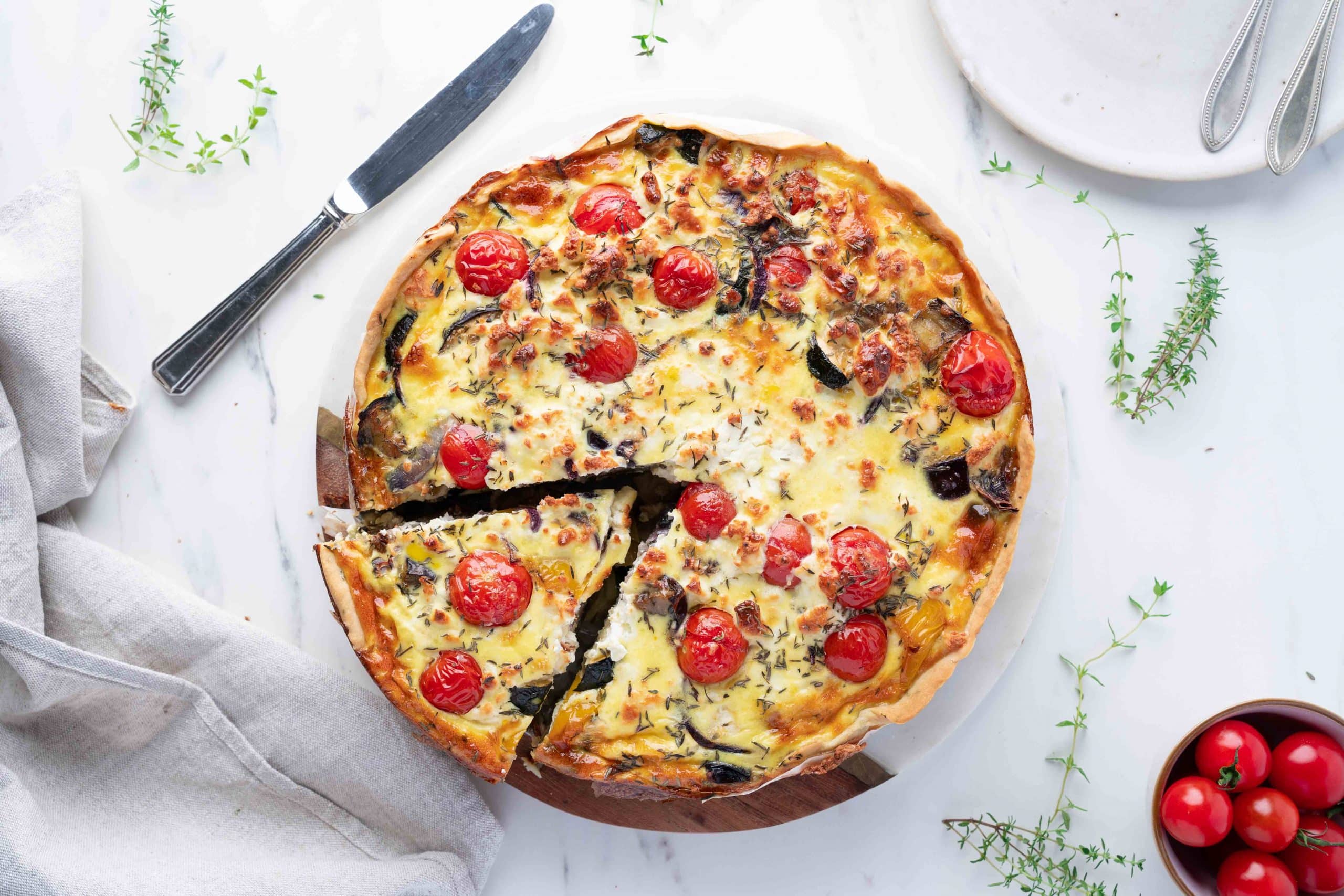 Vegetable Quiche with Feta