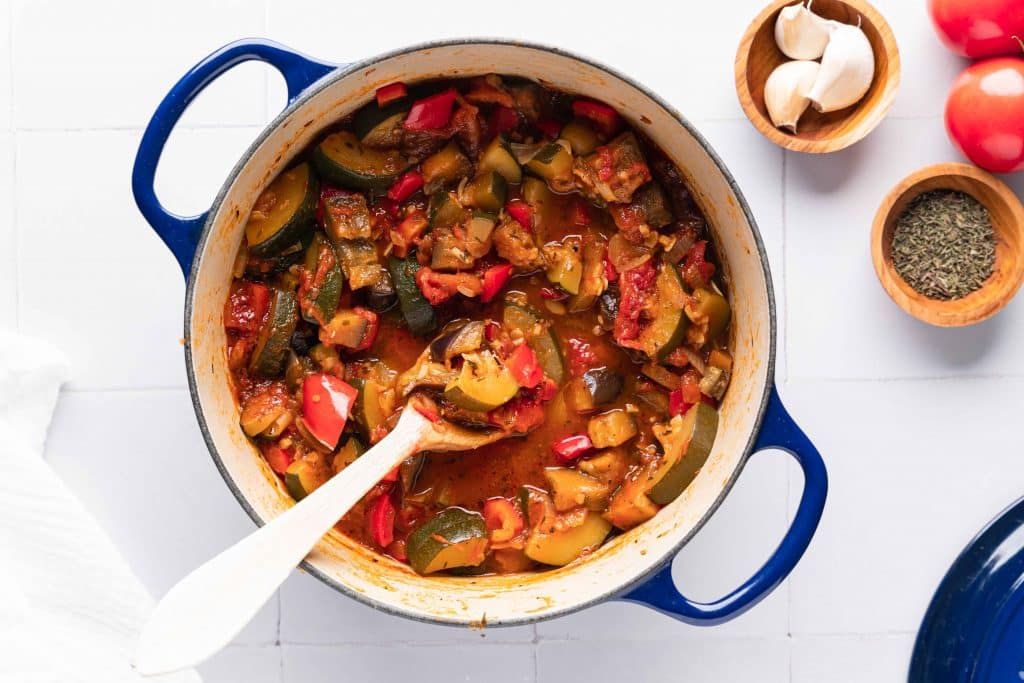 Traditional Ratatouille seen from above