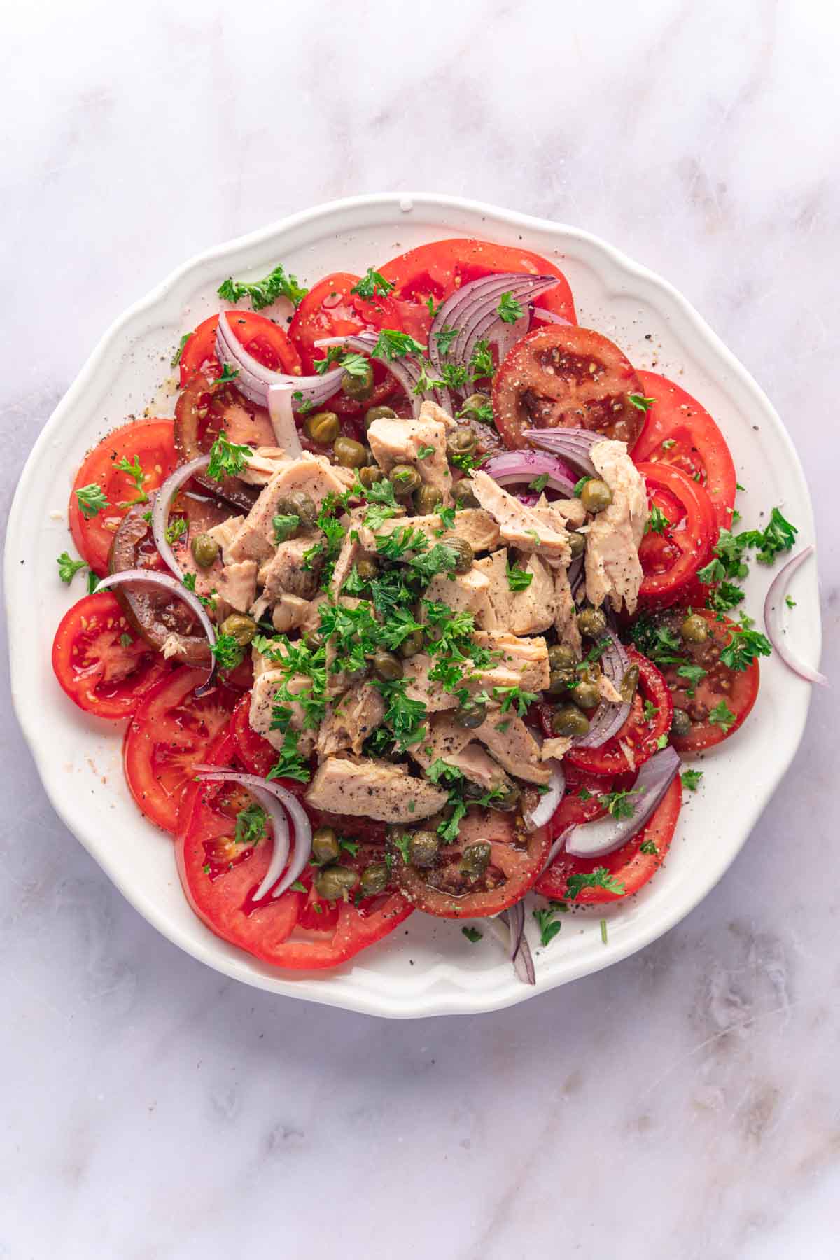Salade de thon et de tomates (recette espagnole)