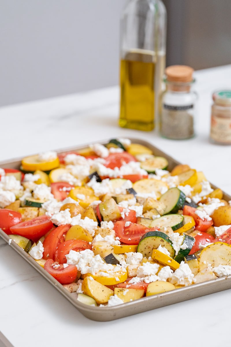 Oven Roasted Vegetables with Feta