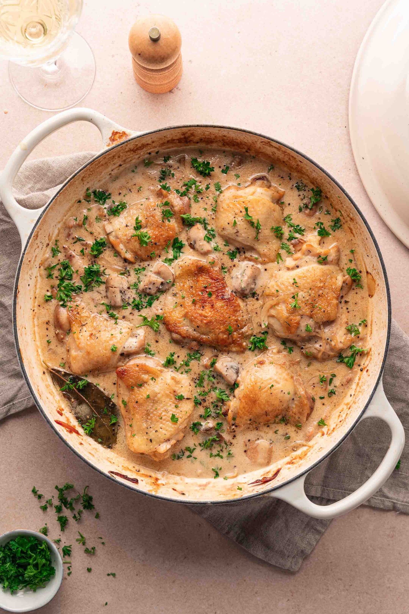 Coq au Vin mit Weißwein